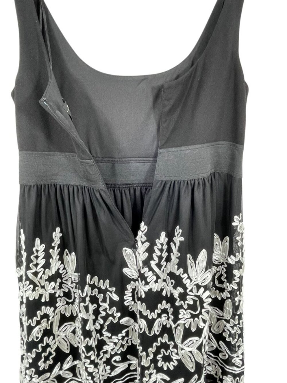 NWOT R&M Richards Embroidered Mesh Dress Black White 14P - Picture 8 of 13